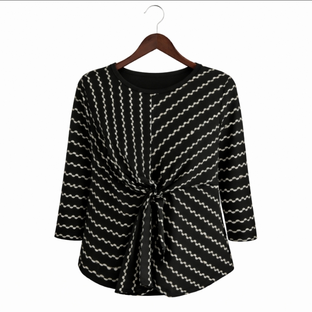 Alfani Black Womens Twisted Knot Pullover Top Size XL